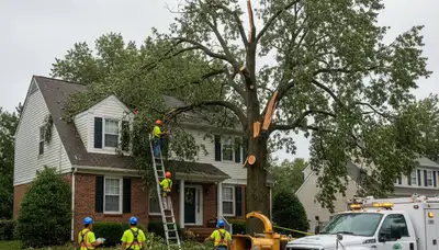 Emergency tree removal after storm damage in Dauphin near Harrisburg PA restoring property safety