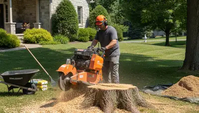 Professional stump grinding removing tree stumps in Dauphin near Harrisburg, PA yard restoration service