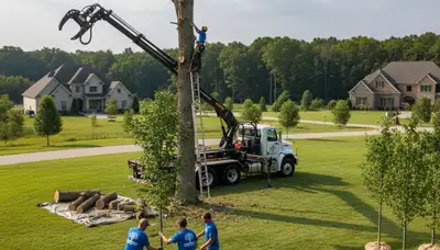Arborist planting new tree in Harrisburg, PA for Chop Chop Tree professional landscaping service