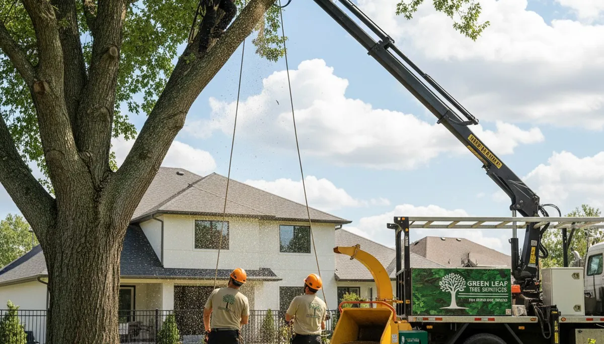 Arborist performing professional tree removal service in Harrisburg, PA for Chop Chop Tree