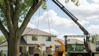 Arborist performing professional tree removal service in Harrisburg, PA for Chop Chop Tree