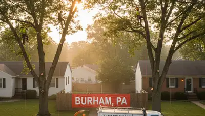Professional tree removal service in Harrisburg, PA safely cutting and clearing large trees