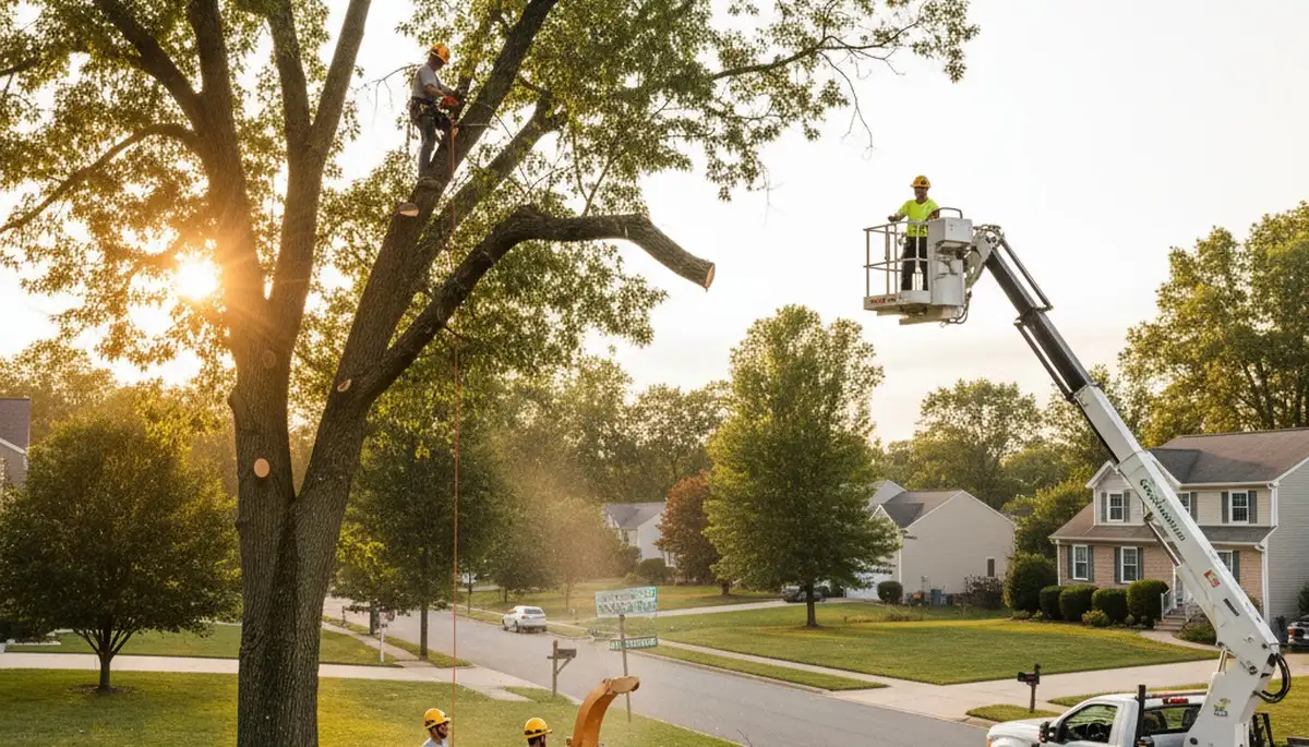 Professional tree removal service in Harrisburg PA safely clearing trees for residential properties