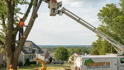 Professional tree removal service in Harrisburg PA safely cutting and clearing large trees