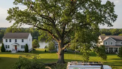Professional tree removal service in Harrisburg PA safely clearing trees for residential property